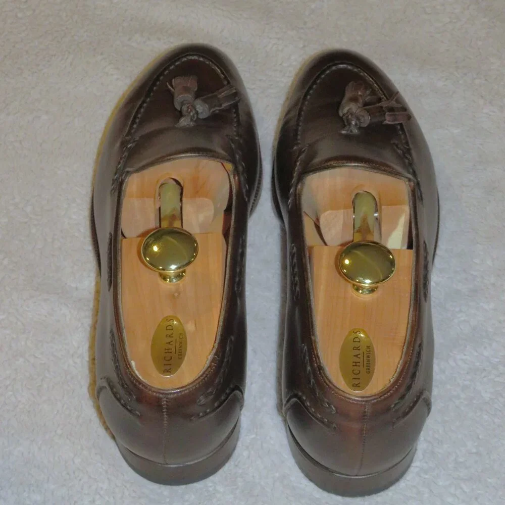 Edward Green Belgravia Dark Oak Antique Loafers 10.5 C NWB - Picture 6 of 15
